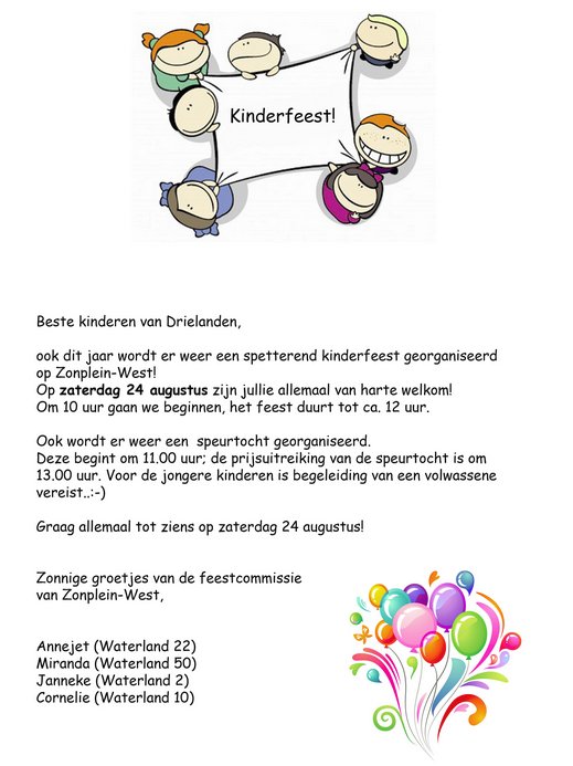 kinderfeest zonland west flyer