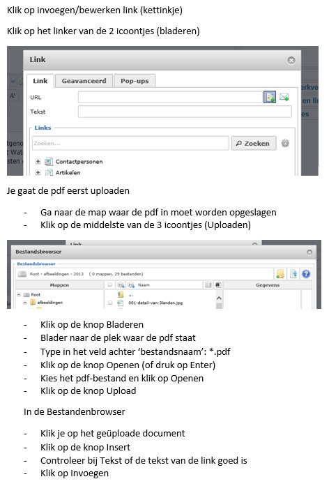 red invoegen link met pdf