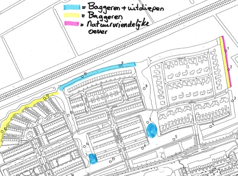 kaart baggeren uitdiepen oever