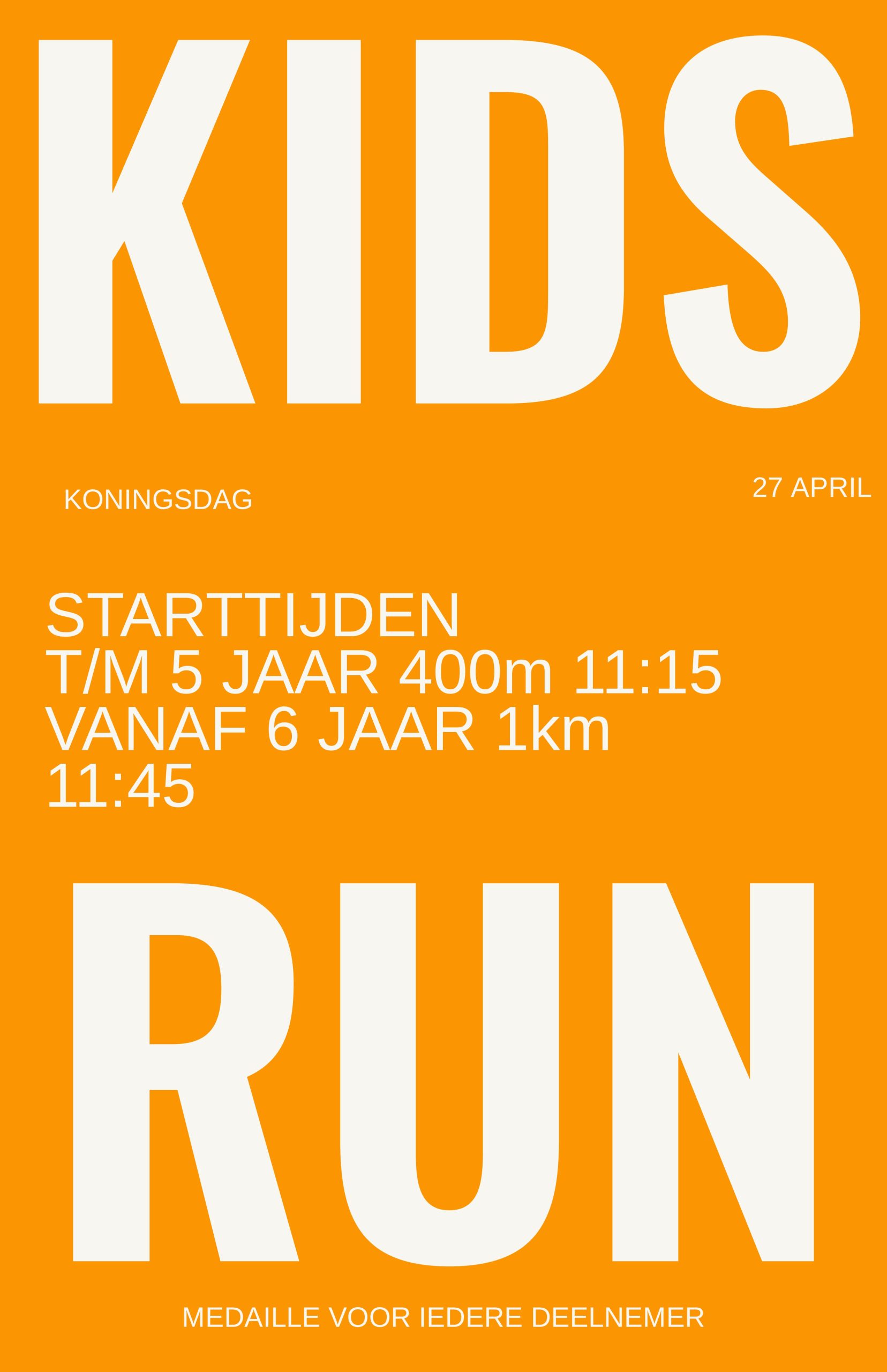 Kidsrun op Koningsdag