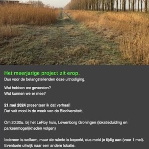 Werkgroep presenteert eindresultaat ecologische inventarisatie